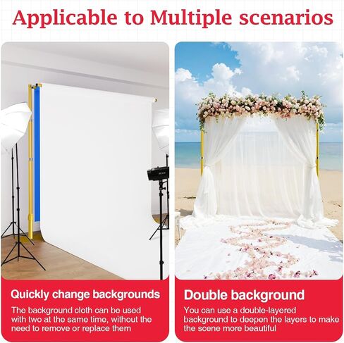 EMART خلفية الوقوف الثقيلة 10x10Ft الأنابيب العارضة المزدوجة وستارة خلفية مجموعة الوقوف، إطار معدني قابل للتعديل للخلفية، خلفية حامل خلفية لديكورات حفل زفاف عيد ميلاد in Saudi Arabia