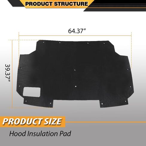 Hood Insulation Pad with Clips Compatible with Ford F150 Bronco F250 F350 1987-1991 in Saudi Arabia