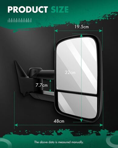 SCITOO Towing Mirrors Tow Mirrors Chrome Truck Mirrors fit for 2014-2018 for Chevy for GMC 1500 2015-2019 for Chevy for GMC 2500/3500 HD with Pair LH RH Power Heated LED Turn Signal Running Back Up in Kuwait