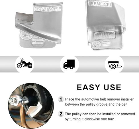 4 PCS Stretch Belt Mate Kit, Metal Serpentine Belt Remover & Installer Tool Set, Stretch Belts Removal Installation Tool for Car Truck Trolley Cart, Car Accessories in Saudi Arabia