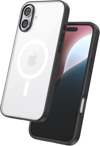 حافظة FLOLAB Surtect Tri-Fusion المغناطيسية لهاتف iPhone 16 Pro، تصميم نحيف واقٍ، متوافق مع Magsafe من الدرجة العسكرية - شفاف غير لامع in Kuwait