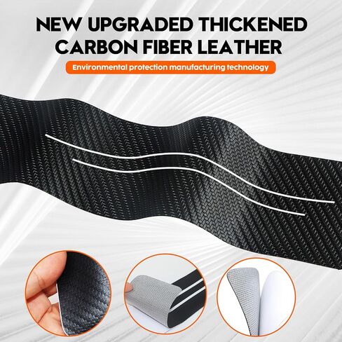 Door Sill Protector, Car Door Entry Guards, 10Pcs Car Door Protector, Carbon Fiber Leather Waterproof Scratch Protection Strips (for All car Models) Door sill Trim Entry Guard (Black) in Saudi Arabia