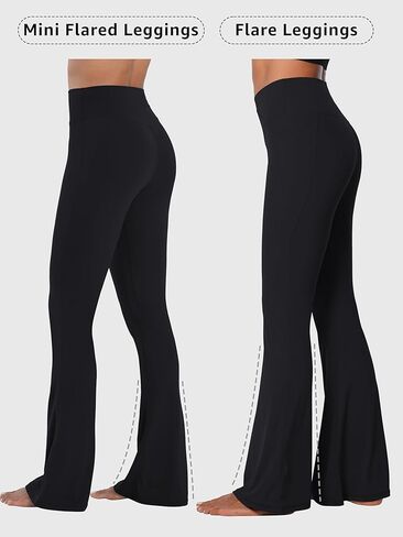 High Waist Flare Leggings for Women Tummy Control Bootcut Mini Flared Yoga Pants for Workout Gym Casual in Saudi Arabia