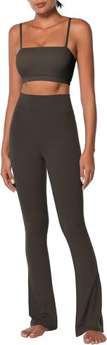 High Waist Flare Leggings for Women Tummy Control Bootcut Mini Flared Yoga Pants for Workout Gym Casual in Saudi Arabia