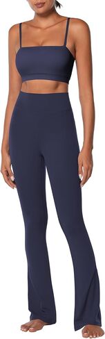 High Waist Flare Leggings for Women Tummy Control Bootcut Mini Flared Yoga Pants for Workout Gym Casual in Saudi Arabia