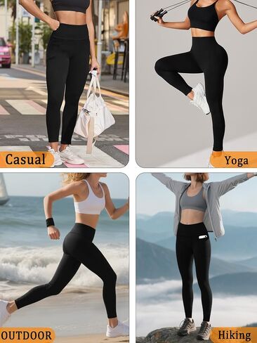 2 Pack Leggings with Pockets for Women, Buttery Soft High Waisted Tummy Control No See Through Workout Yoga Pants in Saudi Arabia