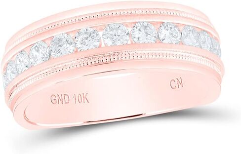 10KT Rose Gold Mens Round Diamond Wedding Row Row Ring 1 CTTW in Saudi Arabia