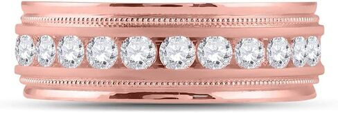 10KT Rose Gold Mens Round Diamond Wedding Row Row Ring 1 CTTW in Saudi Arabia
