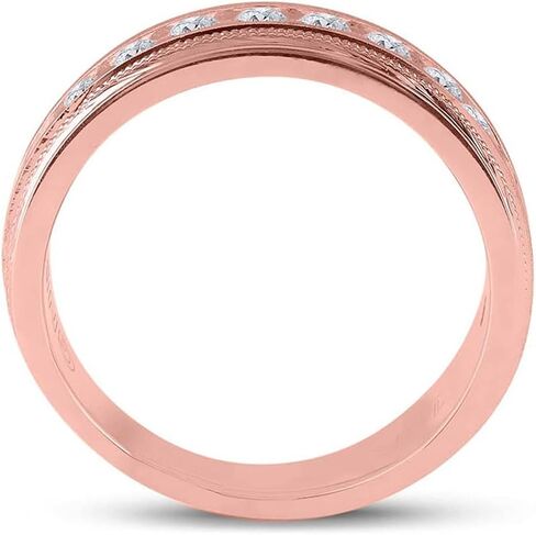 10KT Rose Gold Mens Round Diamond Wedding Row Row Ring 1 CTTW in Saudi Arabia