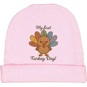 inktastic My First Turkey Day Cute Thanksgiving Baby Outfit Baby Beanie Hat in Kuwait