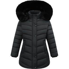 فتيات الطويلات سترة مع غطاء فرو فو ، معطف دافئ لأسفل للأطفال in Kuwait