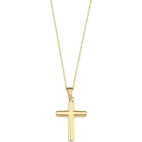 MIONZA 14K Solid Gold Cross Necklace for Women, Gold Cross Pendant Chain,Adjustable Crucifix Necklace,Religious Gifts for Her 18'' in Saudi Arabia