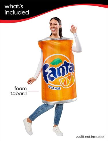 Rubies Coca-Cola: Orange Fanta Costume للبالغين ، جنسيًا بحجم واحد in Saudi Arabia
