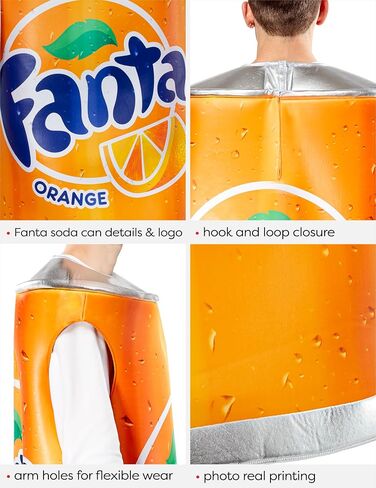 Rubies Coca-Cola: Orange Fanta Costume للبالغين ، جنسيًا بحجم واحد in Saudi Arabia