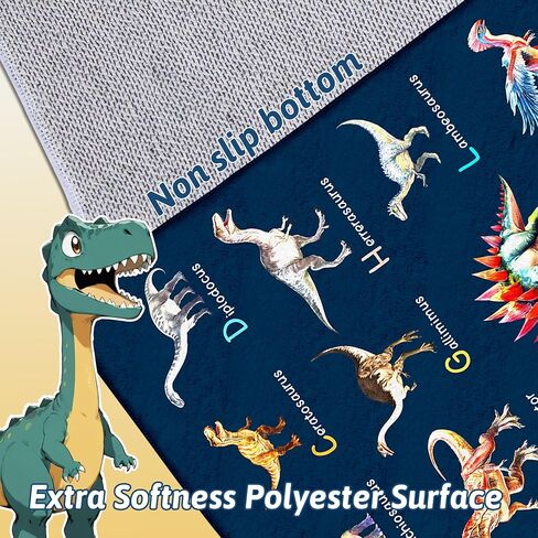 Dinosaur Rug 5x7 Feet for Kids, Educational ABC Play Mat with Dino Theme, Dinosaur Rugs for Boys Bedroom, Soft Machine Washable Non-Slip Carpet for Kids Room, Nursery, Classroom or Playroom Floor in Saudi Arabia