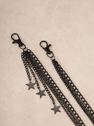 Sacina Gothic Punk Layered Black Star Pants Chain, Star Wallet Belt Chain, Goth Grunge Emo Punk Accessories in Saudi Arabia