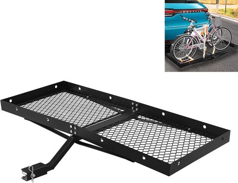 Elevate Outdoor Hitch Cargo Carrier Tray Aluminum 500 Lb. Capacity - Compatible with 2" Receivers,Non-Folding Shank in Kuwait