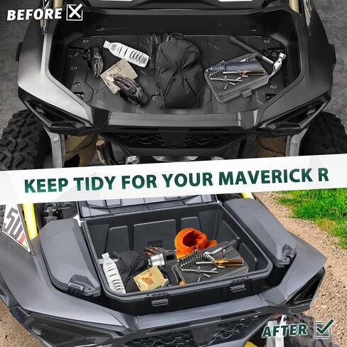 96L Rear Cargo Box for Can-Am Maverick R, Waterproof LinQ Poly Cargo Bed Storage Box Large Tool Bin Organizer for Can Am Maverick R X RS 2024+ Accessories, Replace #715007182 in Saudi Arabia