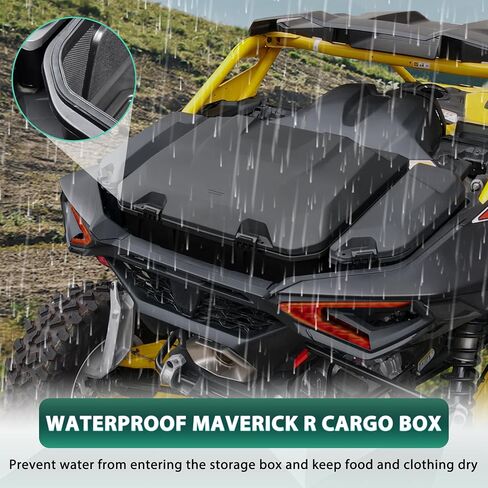 96L Rear Cargo Box for Can-Am Maverick R, Waterproof LinQ Poly Cargo Bed Storage Box Large Tool Bin Organizer for Can Am Maverick R X RS 2024+ Accessories, Replace #715007182 in Saudi Arabia