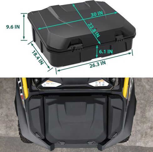 96L Rear Cargo Box for Can-Am Maverick R, Waterproof LinQ Poly Cargo Bed Storage Box Large Tool Bin Organizer for Can Am Maverick R X RS 2024+ Accessories, Replace #715007182 in Saudi Arabia