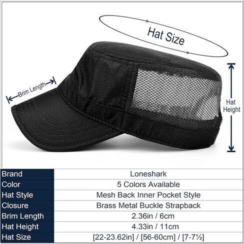 Hidden Pocket Cadet Army Hat Quick Dry Military Flat Top Baseball Dad Sun Cap Mesh Back in Kuwait