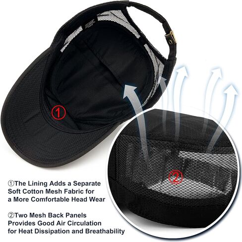 Hidden Pocket Cadet Army Hat Quick Dry Military Flat Top Baseball Dad Sun Cap Mesh Back in Kuwait