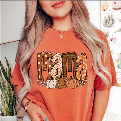 NAZENTI Personalized Mama Sweatshirt, Autumn Fall Pumpkin Grandma Sweatshirt, Mama Sweatshirts for Women, Gifts for New Mom in Saudi Arabia