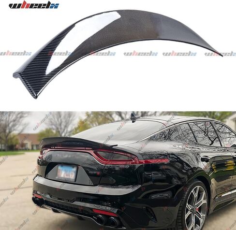 Rear Spoiler Compatible with 2018-2024 Kia Stinger, CK Style Trunk Exterior Duckbill High Kick Tail Deck Lid Wing Lip Splitter 2018 2019 2020 2021 2022 2023 2024 (Glossy Black) in Saudi Arabia