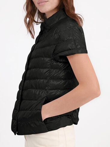 Tankaneo Womens Puffer Vest Button Up Short Sleeve Winter Jacket Casual Lightweight Quilted Jackets in Saudi Arabia