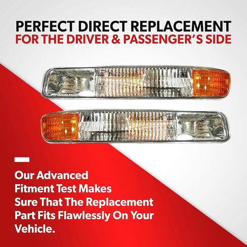 Turn Signal Light For 1999 2000 2001 2002 2003 2004 2005 2006 2007 GMC Sierra 1500 2500 3500 Yukon - Fits Driver Side and Passenger Side of GMC Trucks - Parking Lights Include Lens and Housing in Saudi Arabia