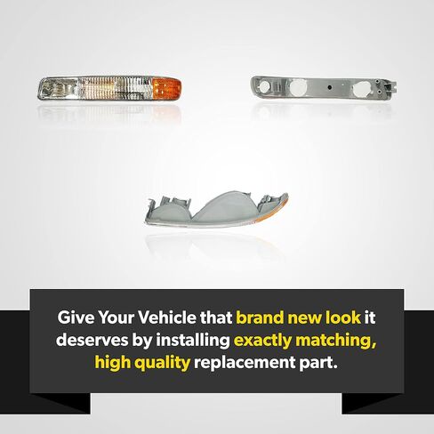 Turn Signal Light For 1999 2000 2001 2002 2003 2004 2005 2006 2007 GMC Sierra 1500 2500 3500 Yukon - Fits Driver Side and Passenger Side of GMC Trucks - Parking Lights Include Lens and Housing in Saudi Arabia