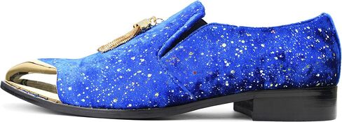 Amali Chaz, Men's Slippers - Loafers Men Slip on Shoes - Mens Casual Shoes - Man Made Velvet, Tuxedo Shoes - Metal Gold Chain Tassel & Gold Metal Tip, Dress Shoes - Gift in Saudi Arabia