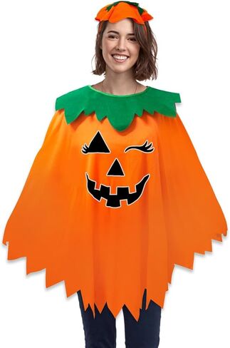 yameize Halloween Pumpkin Cloak for Women - Men Kids Funny Decorative Compint Comple Party Festival Outsival Outsival Outsival in Kuwait