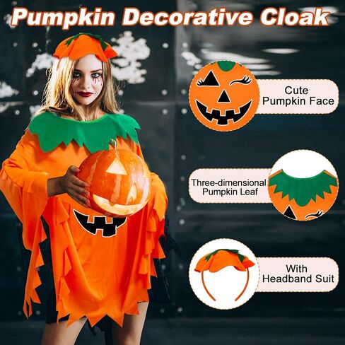 yameize Halloween Pumpkin Cloak for Women - Men Kids Funny Decorative Compint Comple Party Festival Outsival Outsival Outsival in Kuwait