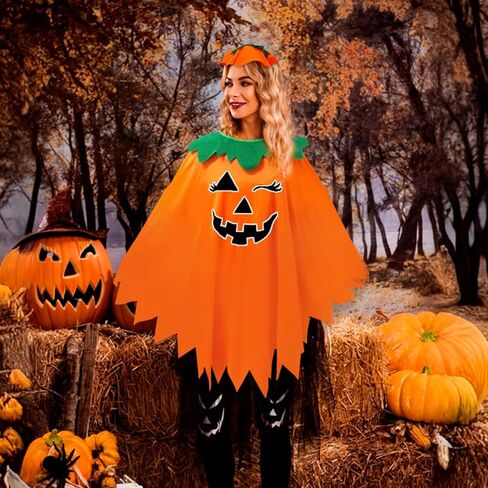 yameize Halloween Pumpkin Cloak for Women - Men Kids Funny Decorative Compint Comple Party Festival Outsival Outsival Outsival in Kuwait