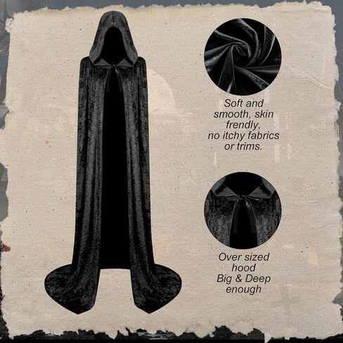 Hooded Cloak Cape for Unisex Adults - Velvet Halloween Cosplay Costume in Saudi Arabia