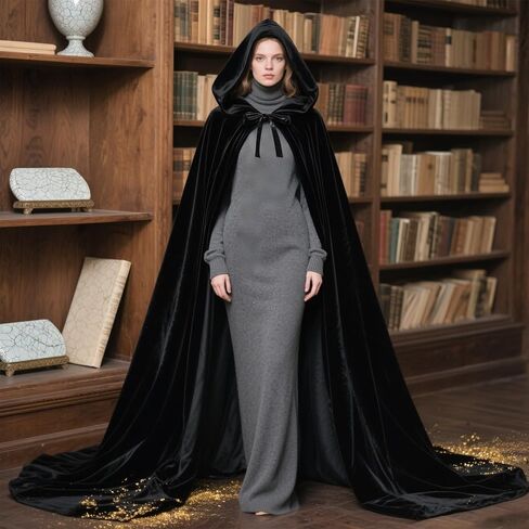 Hooded Cloak Cape for Unisex Adults - Velvet Halloween Cosplay Costume in Saudi Arabia
