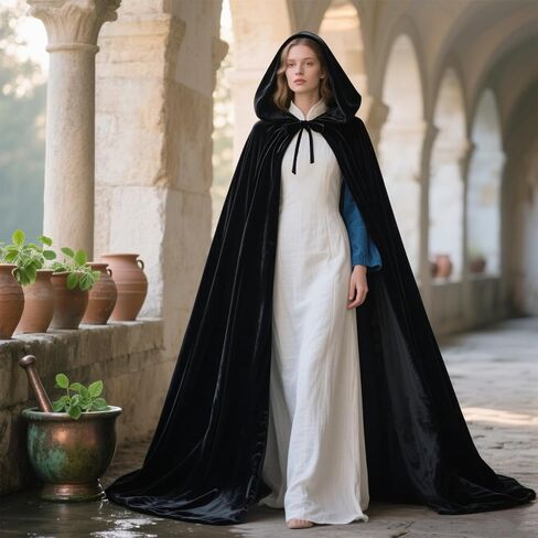 Hooded Cloak Cape for Unisex Adults - Velvet Halloween Cosplay Costume in Saudi Arabia