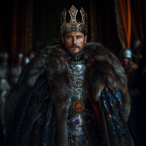 UQJE King Crown for Men القابلة للتعديل في العصور الوسطى التاج التاج الهالوين عصر النهضة الإكسسوارات in Kuwait