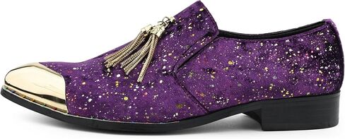Amali Chaz, Men's Slippers - Loafers Men Slip on Shoes - Mens Casual Shoes - Man Made Velvet, Tuxedo Shoes - Metal Gold Chain Tassel & Gold Metal Tip, Dress Shoes - Gift in Saudi Arabia