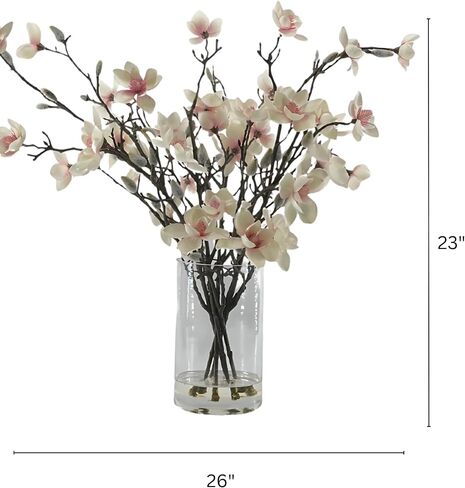 Faux Floral Arrangement, Large-Size Premium Artificial Indoor Flower Display with Beautiful Blooms and Foliage - High Energy Natural Looking Floral (Calm Elegance - Real Touch) in Saudi Arabia