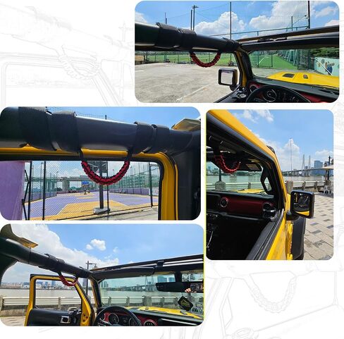 الاستيلاء على مقابض 2018-2025 Jeep Wrangler JL & Gladiator ، Airbag-Safe تناسب الصحراء/Rubicon/Willeys/4xe/Sport ، Hardtop & Soft Top (بدون سماء واحدة) ، Black 2 Packs in Kuwait