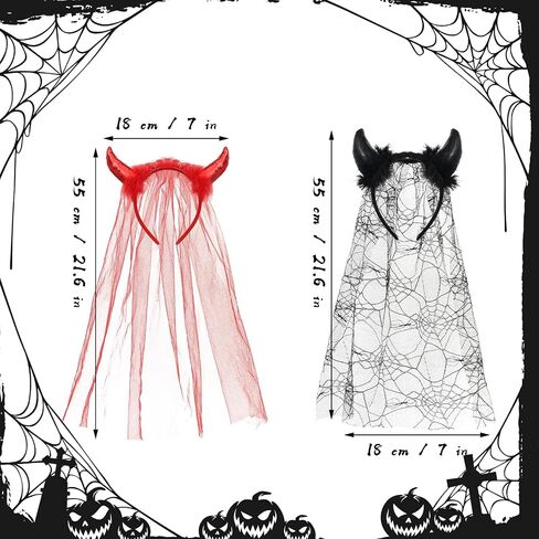 Crazy Night Halloween Headband,Spider Devil Horn Bat Pumpkin Party Costume Hair Accessory for Costume Party Cosplay Dress Up in Saudi Arabia