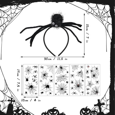 Crazy Night Halloween Headband,Spider Devil Horn Bat Pumpkin Party Costume Hair Accessory for Costume Party Cosplay Dress Up in Saudi Arabia