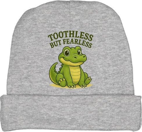 inktastic Toothless But Fearless Cute Alligator Kid's Design Baby Beanie Hat in Saudi Arabia