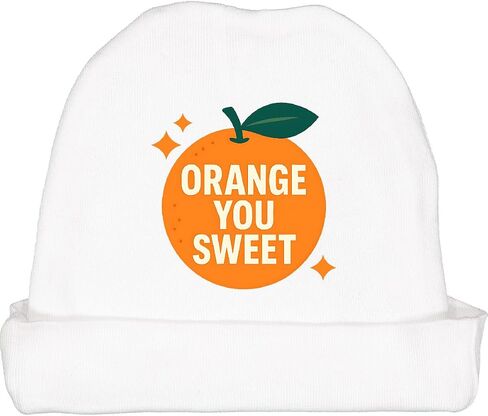 inktastic Funny Orange You Sweet Pun Baby Beanie Hat in Saudi Arabia