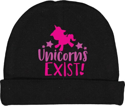 inktastic Unicorns Exist, Unicorn Silhouette, Stars, Typography Baby Beanie Hat in Saudi Arabia