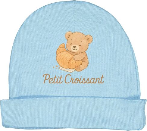inktastic onktastic teddy bear petit croassant french breakfit baby beanie hat in Saudi Arabia