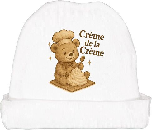 inktastic Cute Bear Chef Crème De La Crème Baby Beanie Hat in Saudi Arabia