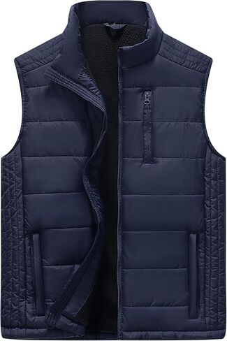 Vcansion Men's Outdoor Casual Stand Collar Padded Vest Coat in Kuwait
